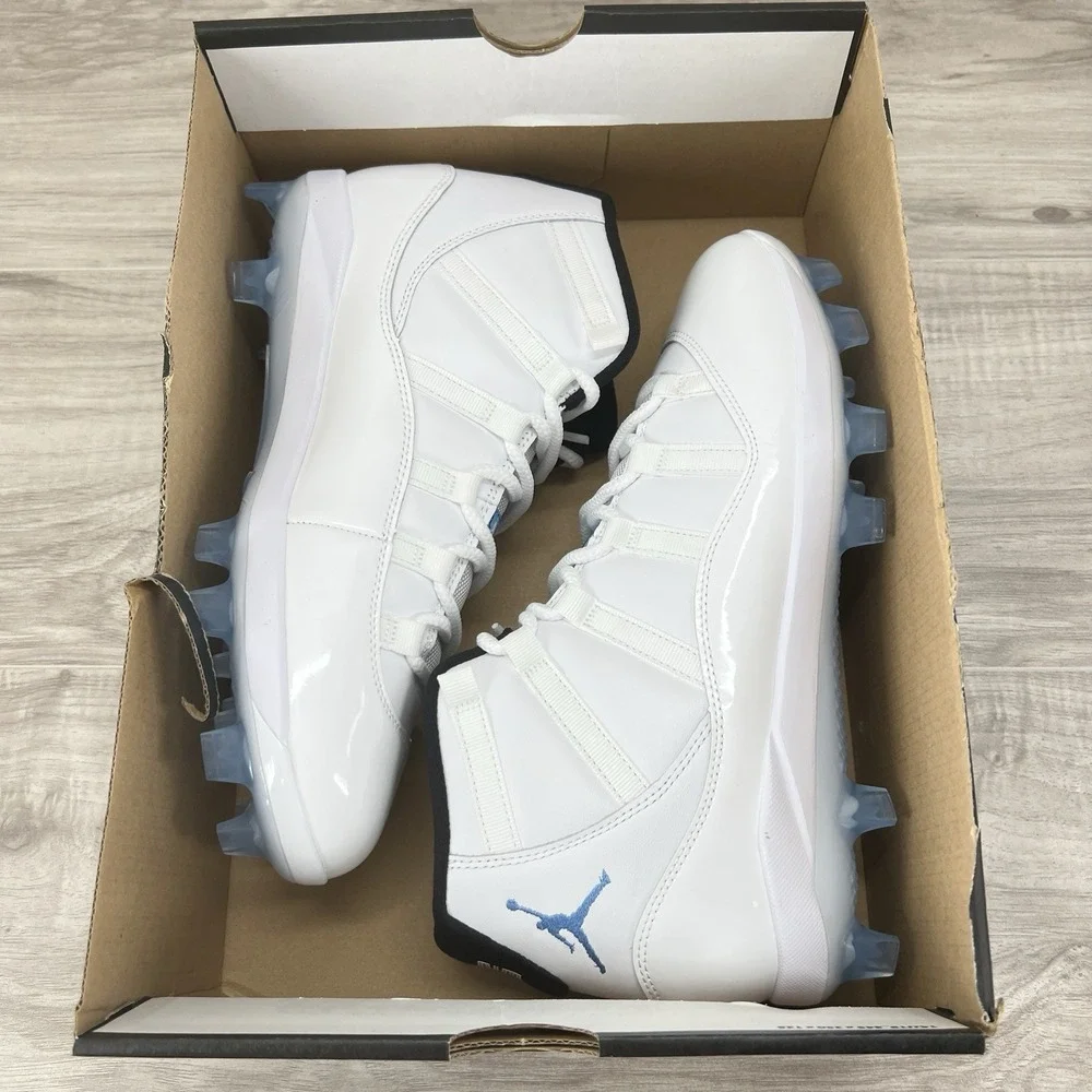 Jordan 11 Retro MCS Baseball Cleats White Legend Blue Mens 10.5 HM7326-104